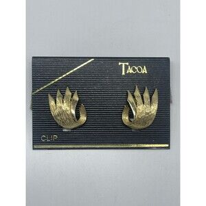 Vintage Tacoa Gold Tone Clip Earrings New